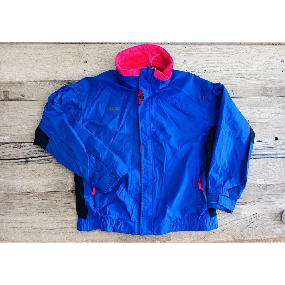 Men's Vintage 90's Columbia Bugaboo Blue Pink Radial Sleeve Jacket Sz M